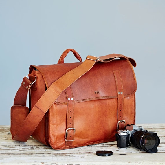 Personalised Leather Camera Bag Shoulder Bag Initial | Etsy