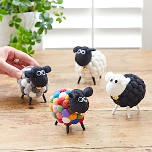 Adorno de oveja de fieltro - Decoración bonita para el hogar - Regalo para un nuevo hogar - Regalo original - Opciones de colores: multicolor, gris y blanco