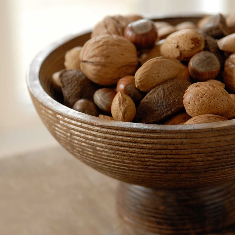Handmade Carved Mango Wood Raised Bowl Serving Bowls Salad Etsy