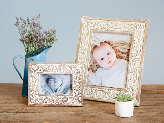 White Washed Stripe Wood Frame 4x6