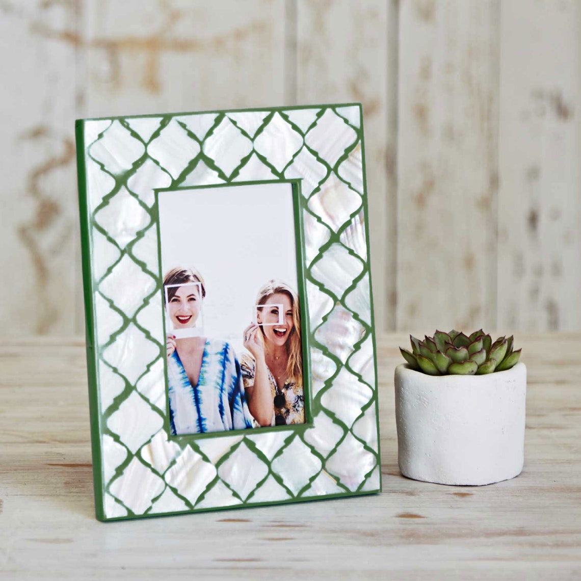 Mother Of Pearl Photo Frame 4x6 Picture Frame Blue And Etsy