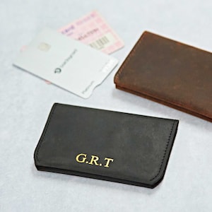 Billetera de piel de búfalo personalizada - Billetera de viaje - Tarjetero para tarjetas de crédito o débito