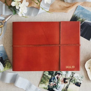 Personalised Wedding Date Leather Photo Album - Leather Picture Album - Personalized Initials Album - Wedding Album