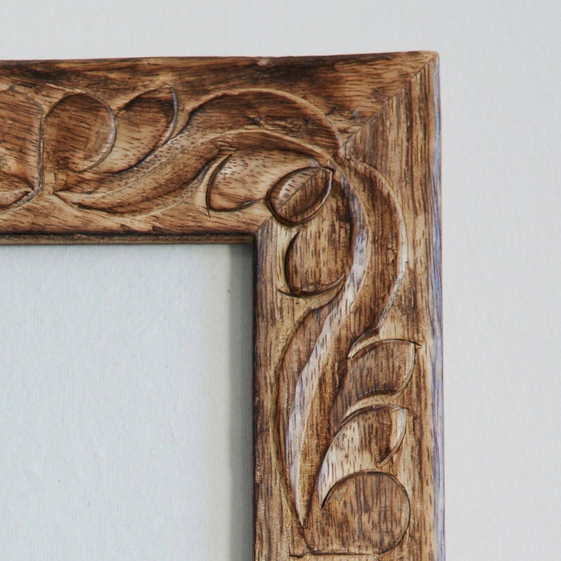 Foliage Carved Mango Wood Photo Frame 4x6 Picture Frame Etsy