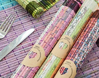 Recycled Newspaper Woven Placemat - One Place Mat - Table Place Setting - Eco Friendly Gift - Sustainable Gift - Colourful Table Mat