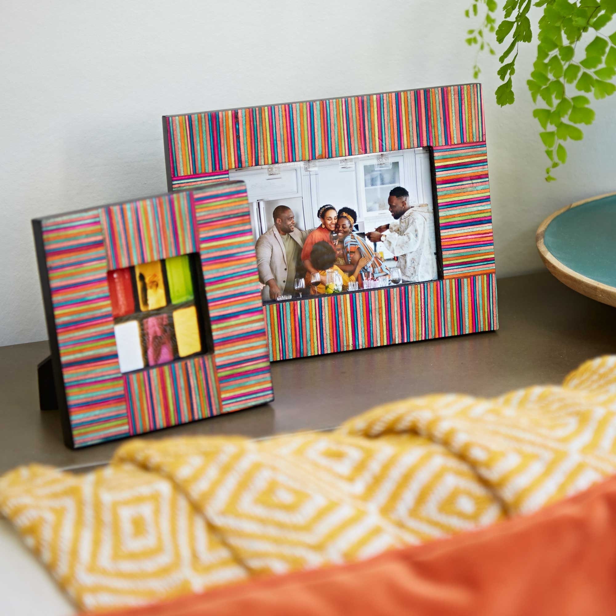 Multicoloured Mango Wood Photo Frames - 6x4 Photo Frames - 3x3 Photo …