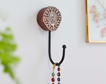 Carved Wooden Wall Hooks - Wooden Hooks - Hand Carved Wall Hook - Coat Hook  - Decorative Hook - Sustainable Wood - Ornate Design