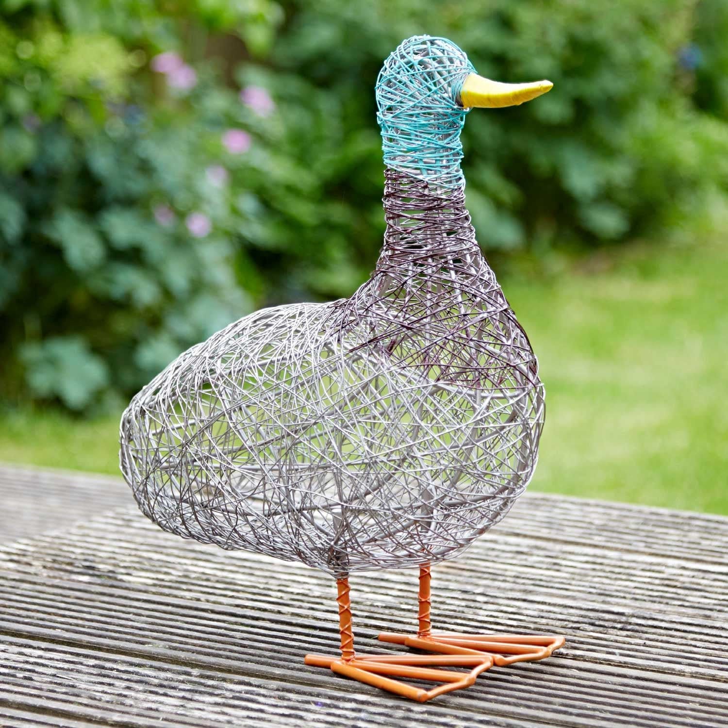 Handmade Duck Wire Garden Ornament Outdoor Decoration Etsy UK