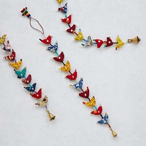 Prosperity Bird Bell Tota - Handmade from Recycled Cotton Rags - 3 Different Lengths - For Home and Garden