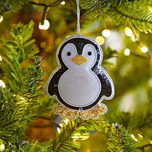 Beaded Penguin Christmas Decoration - Quirky Home Décor - Alternative Christmas Ornament - Hanging Tree Decoration