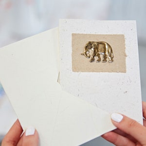 Cartão de esterco de elefante - Aniversário - Saudação - Cartão de batizado - Presente de elefante - Cartão reciclado - Papel sustentável - Cartão de animal