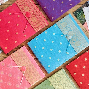 Sari Photo Albums Handmade Fabric Picture Album Colourful Photo Album Hand Made Scrapbook Wedding Album Indian Sari Fabric Saree zdjęcie 1