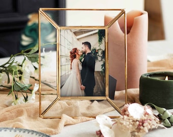 Recycled Glass And Metal Photo Frame - 4x6 Picture Frame - 5x7 Photo Frame - Industrial Frame - Sustainable 6x4 7x5 Inch Wedding Frame