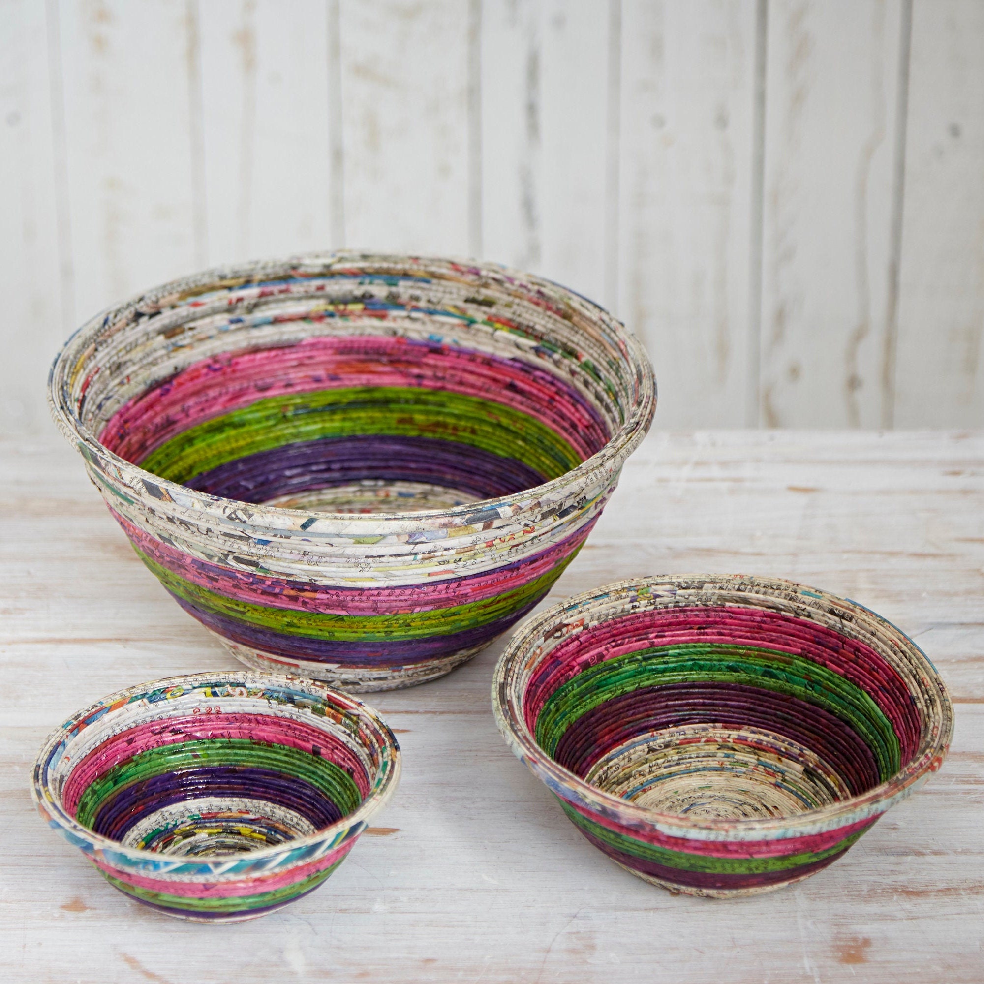 Recycled Newspaper Bowls Paper Bowls Handmade Bowl Etsy UK