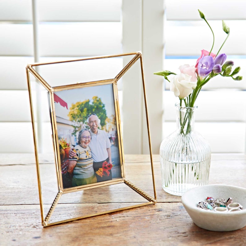 Recycled Glass And Metal Photo Frame 4x6 Picture Frame 5x7 Photo Frame Industrial Frame Sustainable 6x4 7x5 Inch Wedding Frame 6 x 4 Inches