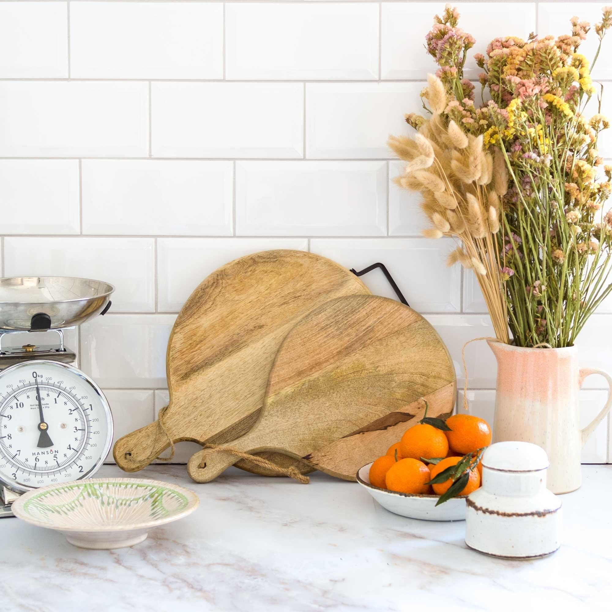 Mango Wood Round Bread Board - Magnolia