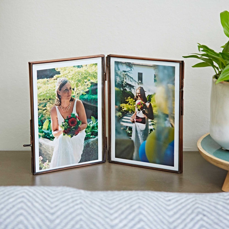 Recycled Glass And Metal Photo Frame Picture Frame Industrial Frame Home Décor For Images 4x4 6x4 7x5 10x8 Wedding Frames image 5