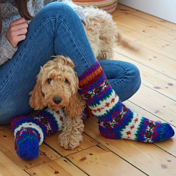 Handmade Alpine Stripy Woollen Socks 2 