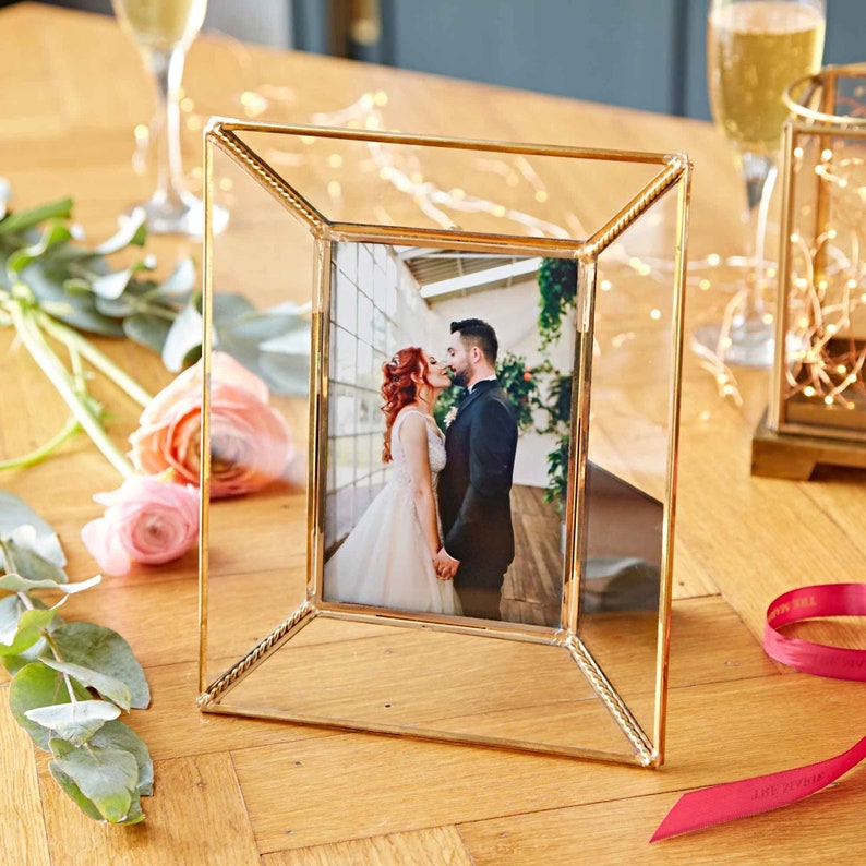 Recycled Glass And Metal Photo Frame 4x6 Picture Frame 5x7 Photo Frame Industrial Frame Sustainable 6x4 7x5 Inch Wedding Frame image 7