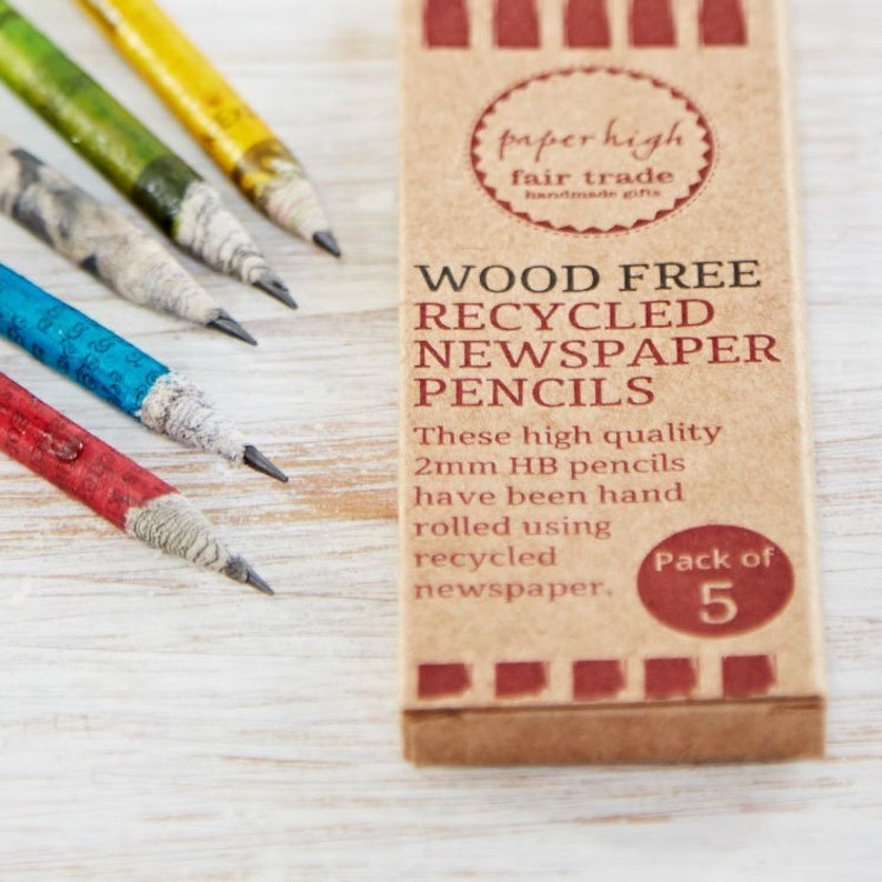 Recycled Newspaper Pencil Set Set of Pencils Pencils in Etsy UK