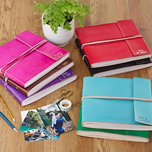 Álbum de fotos de cuero desgastado de color personalizado - Álbum de imágenes de cuero - Álbum de recortes - Álbum personalizado - Álbum de bodas