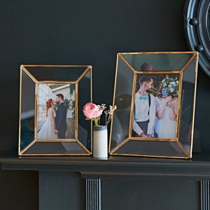 Recycled Glass And Metal Photo Frame 4x6 Picture Frame 5x7 Photo Frame Industrial Frame Sustainable 6x4 7x5 Inch Wedding Frame image 2