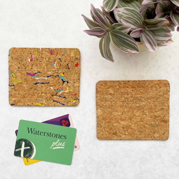 Natural Cork Credit Card Holder - Sustainable Travel Card Holder - Gift - Cash Holder Wallet - Vegan Friendly