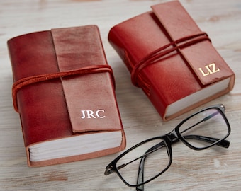 Personalised Mini and Small Distressed Leather Journals