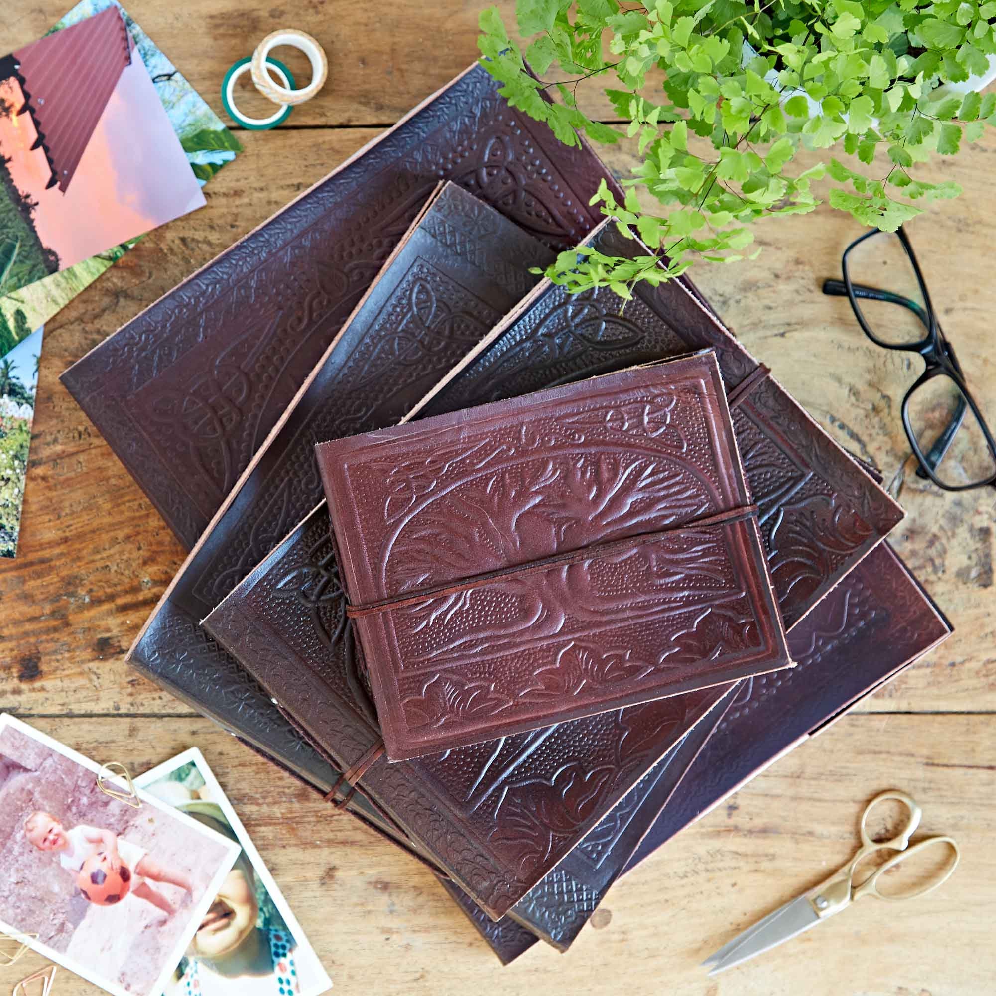 Tree Of Life Leather Photo Album - Leather Picture Album - Leather Sc…