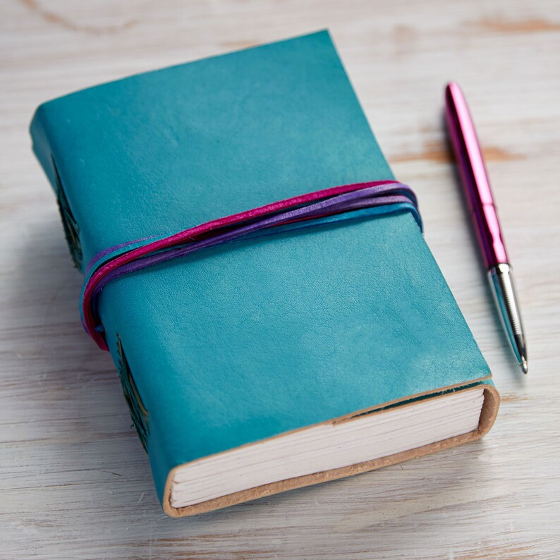 Personalised Coloured Leather Journal Personalized Leather Etsy