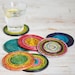Recycled Newspaper Coaster Set Of Six - Multicoloured Coasters - Sustainable Gifts - Drink Mat - New Home Gift - Tableware - Handmade Gift