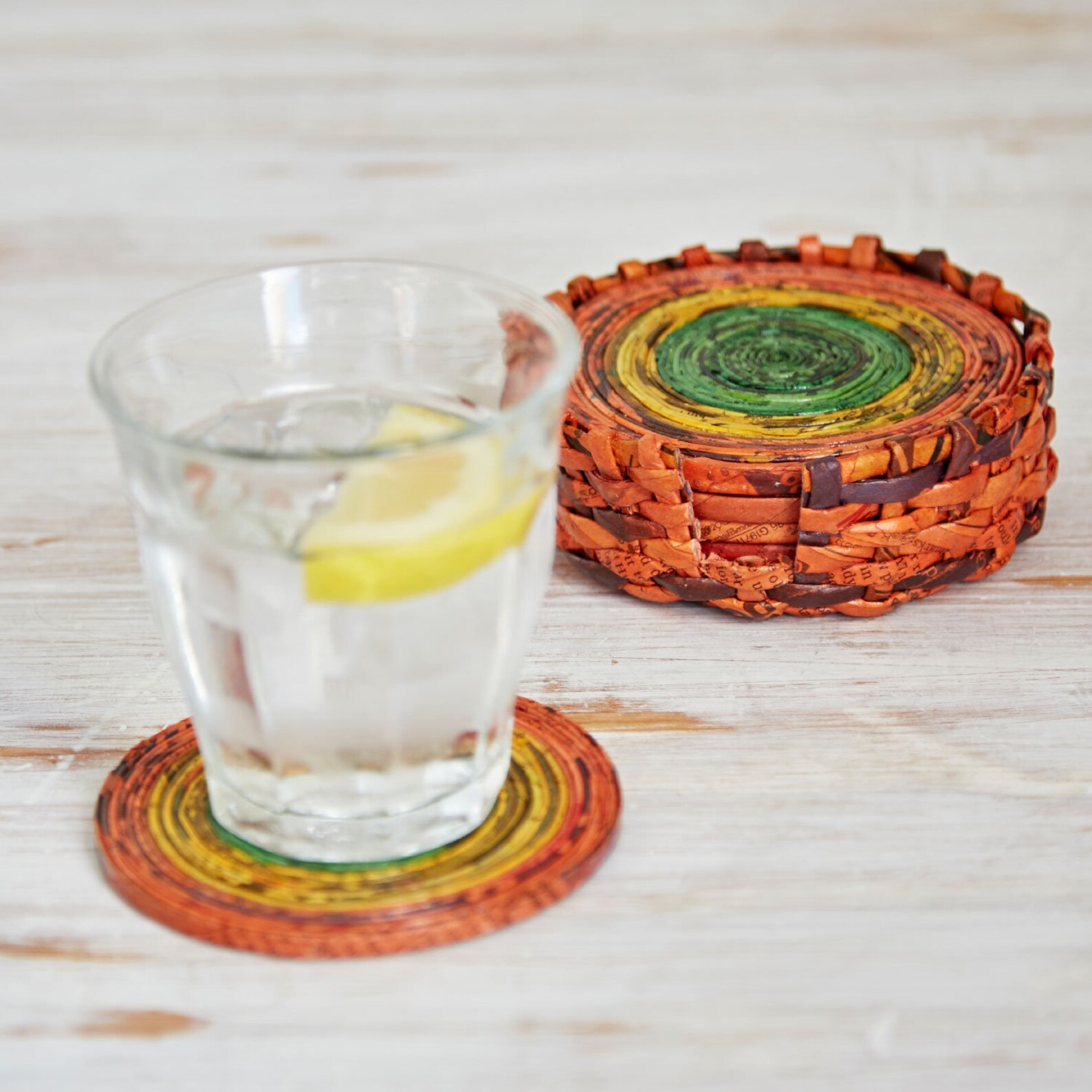 Recycled Newspaper Coaster Set of Six Multicoloured Coasters Etsy UK