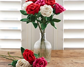 Handmade Felt Single Rose - Fair Trade
