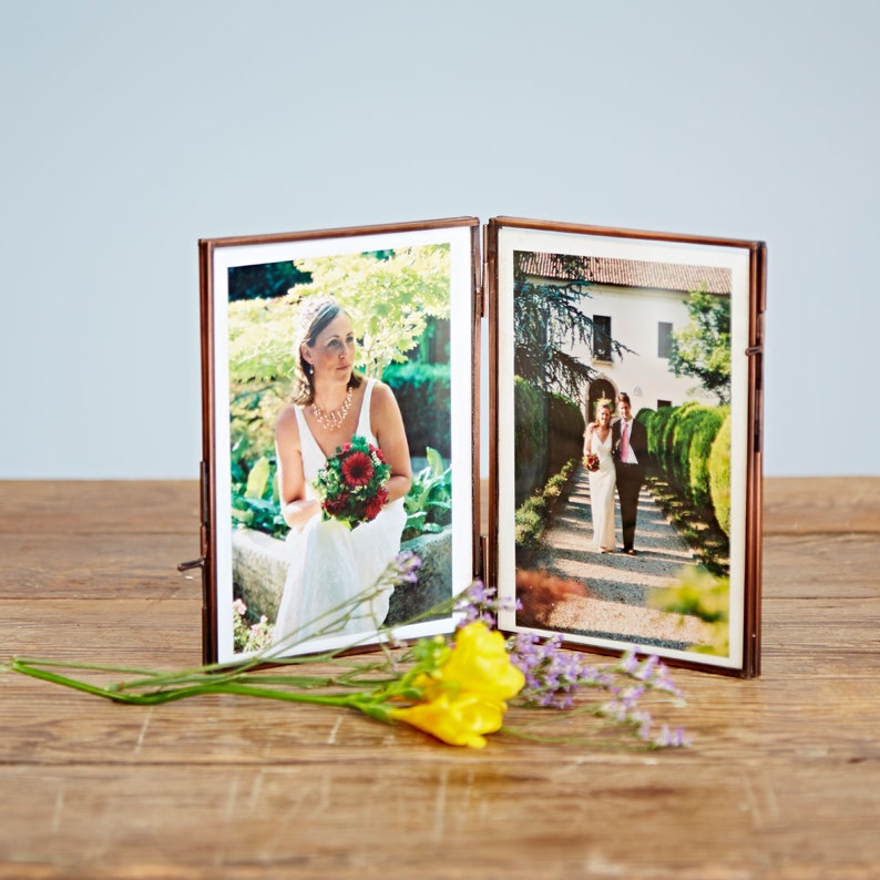 Recycled Glass And Metal Photo Frame Picture Frame Industrial Frame Home Décor For Images 4x4 6x4 7x5 10x8 Wedding Frames image 9