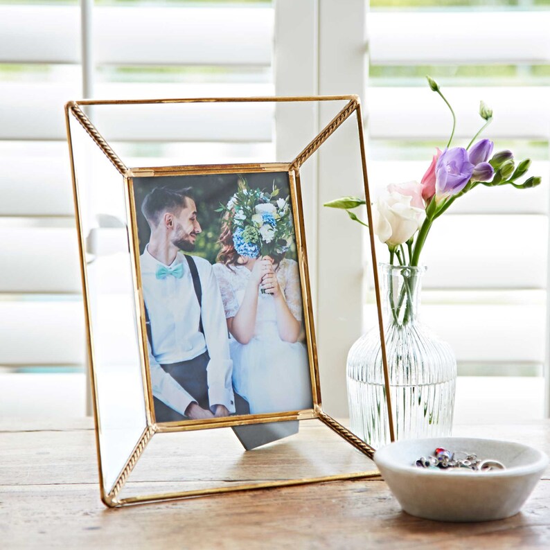 Recycled Glass And Metal Photo Frame 4x6 Picture Frame 5x7 Photo Frame Industrial Frame Sustainable 6x4 7x5 Inch Wedding Frame 7 x 5 Inches