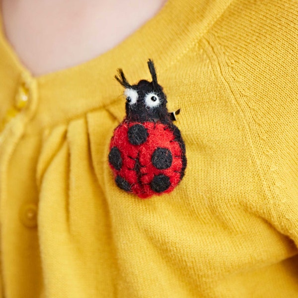 Pack of Three Lilly Ladybird Brooch - Felt Ladybug Gift