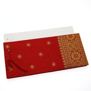 Handmade Sari Notepads Desk Pad Writing Pad Stationery Gifts Teachers Gifts Sari Fabric Gift For Writers Recycled Paper Red