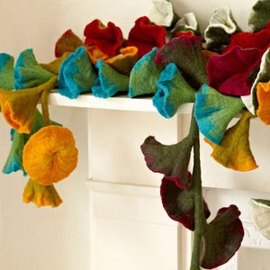 Handcrafted Felt Flower Garlands - Floral Décor - Decorative Garland - Wedding or Home Décor - Mantle Decorations - Handmade Wall Hanging