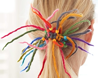 Pack of Three Felt Spikey Hair Band / Bobble - Handmade and Fair Trade