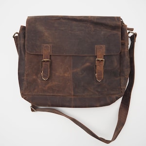 Bolso grande para portátil de piel de búfalo hecho a mano y personalizado, rediseñado, bolso de hombro, bolso de mano personalizado, para hombre y mujer, bolso bandolera