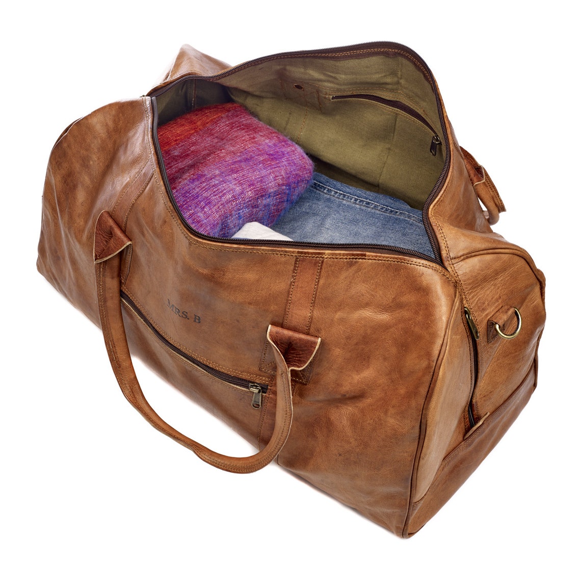 Personalised Leather Duffle Bag Leather Holdall Bag Etsy UK