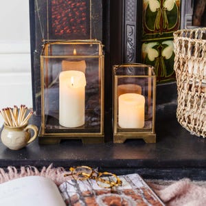 Handmade Brass Candle Lantern: Antique Style Storm Lantern