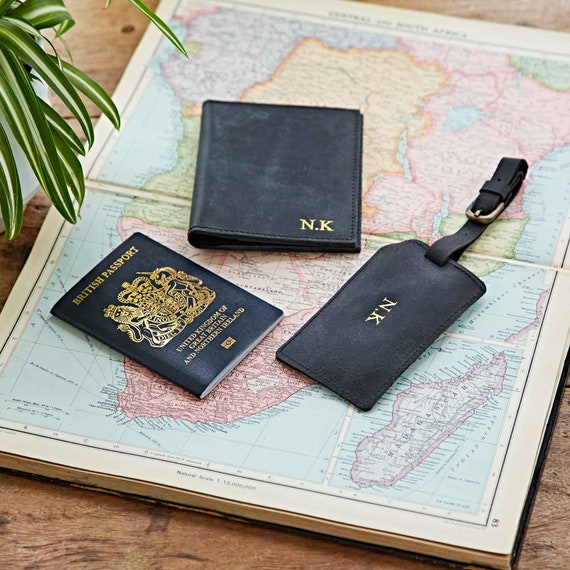 Personalized Luggage Tag and Passport Cover Set - Off We Go – MrsMyLaurie