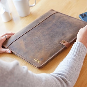 Porte-documents personnalisé en cuir de buffle effet vieilli, organiseur de portefeuille, chemise A4, porte-documents, organiseur de portefeuille professionnel A4 personnalisé