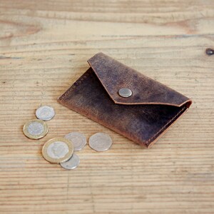 Porte-monnaie personnalisé en cuir de buffle Petit porte-monnaie Porte-monnaie pour femme Pour homme Porte-monnaie en cuir Porte-monnaie en cuir image 3
