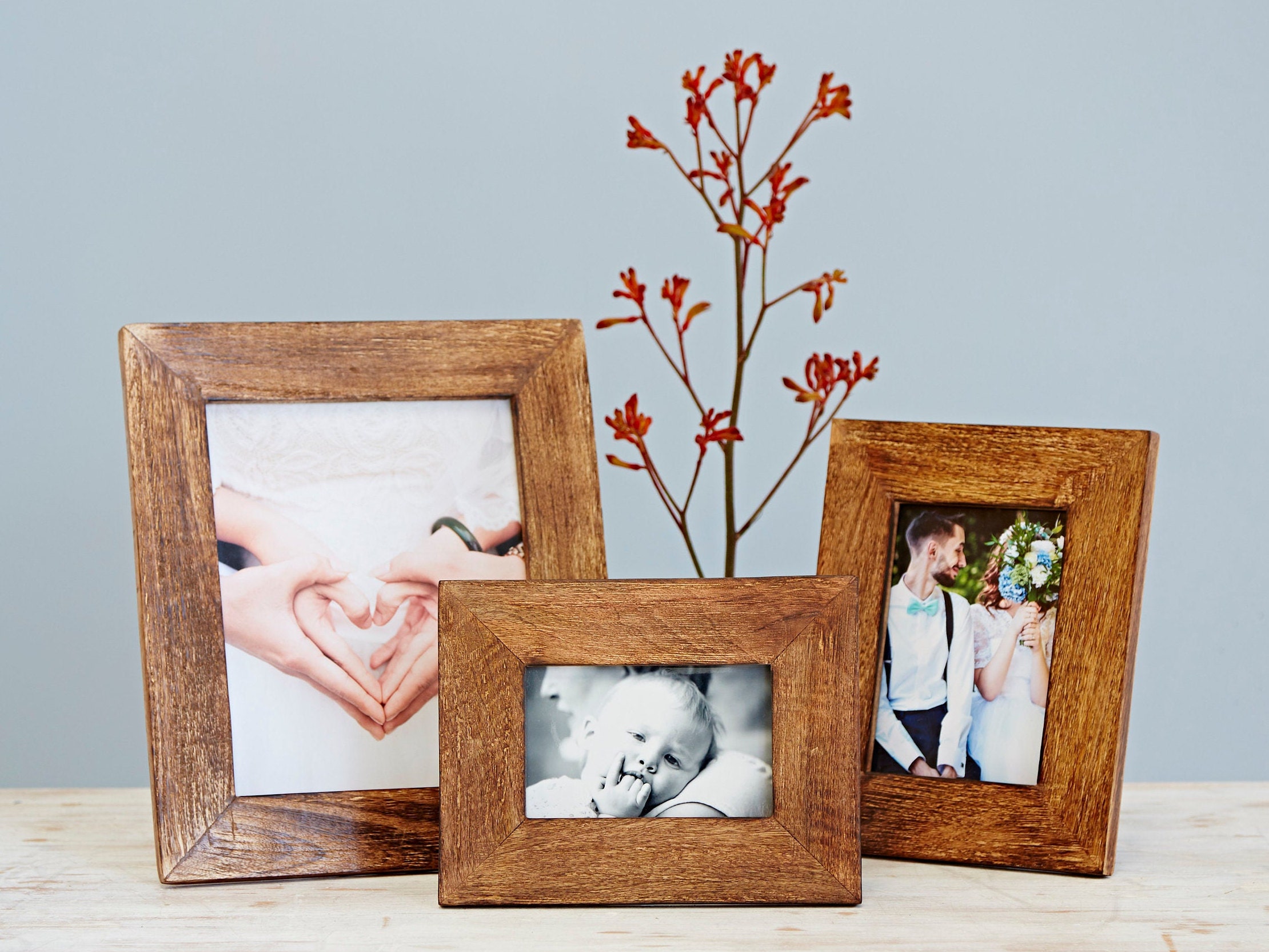 Handmade Natural Wooden Photo Frame 4x6 Picture Frame 5x7 Etsy UK