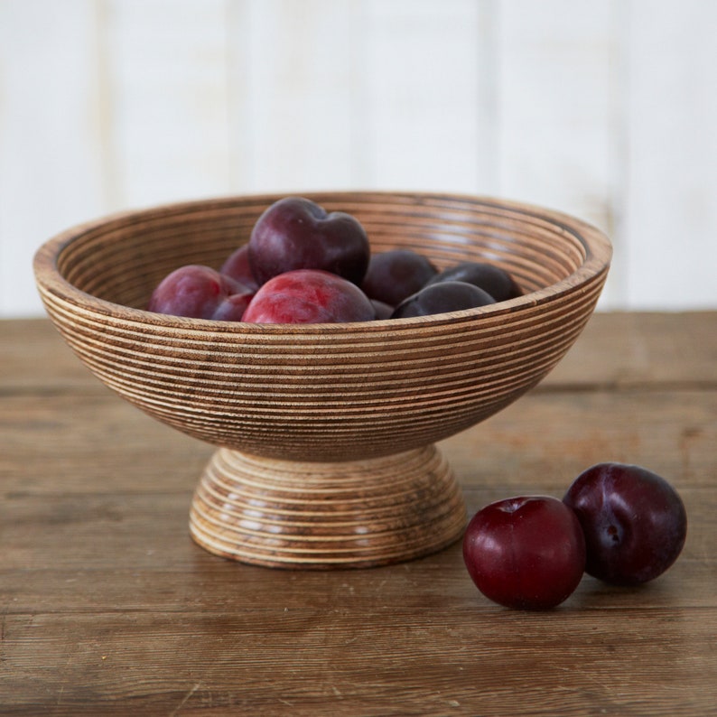 Handmade Carved Mango Wood Raised Bowl Serving Bowls Salad Etsy
