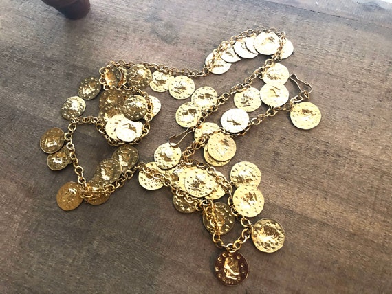 Vintage coins French gold belt / vintage gold coin