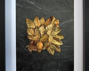 Vintage Italian Tole Gold Leaf Framed Original Artwork, Signed