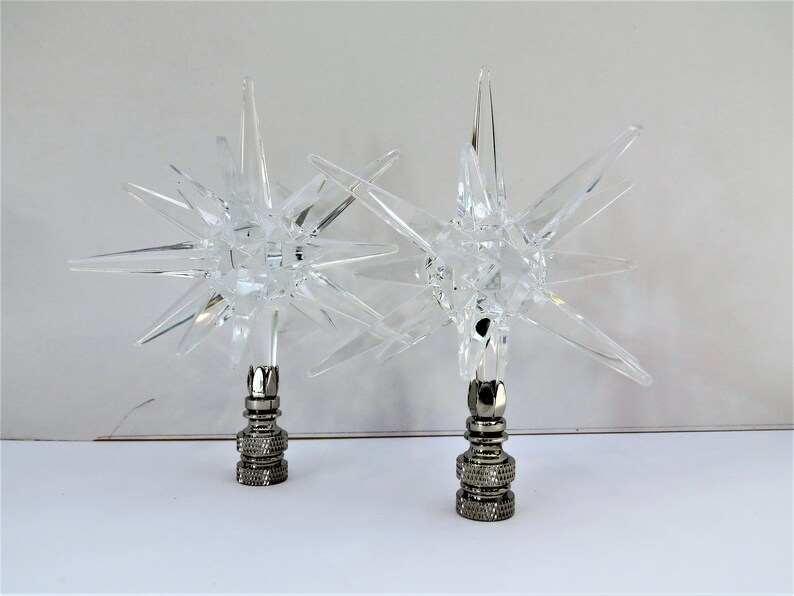 Retro Modern Lucite Sunburst Finials a Pair. Nickel or Brass Etsy